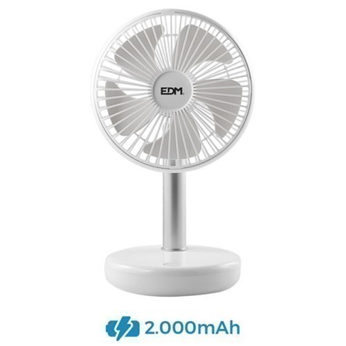 VENTILADOR EDM 33501 BLANCO SOBREMESA 17CM 2000MAH